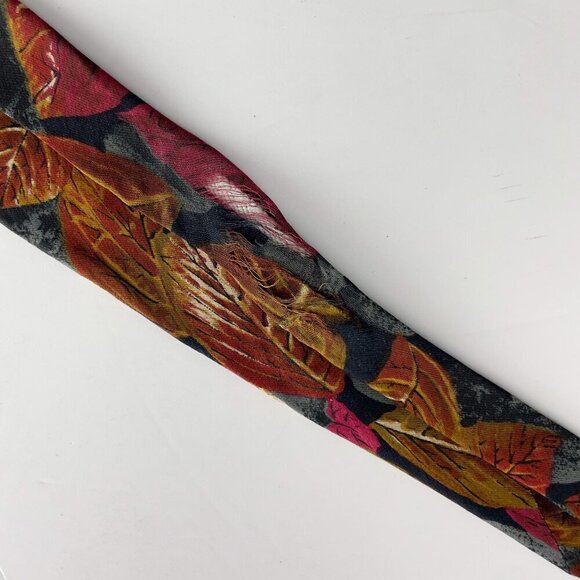 HUGO BOSS Floral Rust Black Grey Silk *flawed - Picture 5 of 5